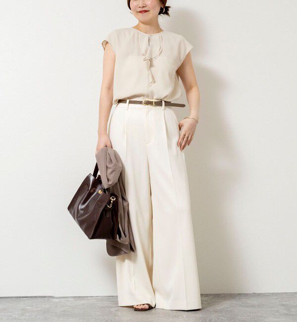 NOLLEY'S sophi「ウォッシャブルストレッチジョーゼットフロントラッフルブラウス」|シャツ・ブラウス|