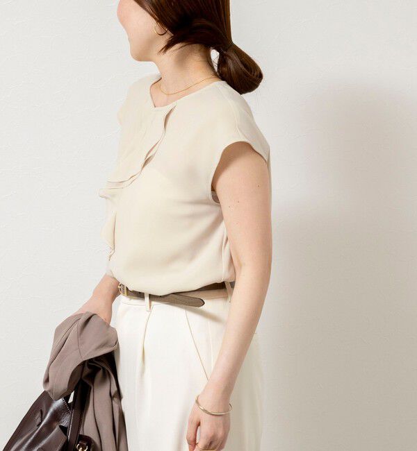 NOLLEY'S sophi「ウォッシャブルストレッチジョーゼットフロントラッフルブラウス」|シャツ・ブラウス|