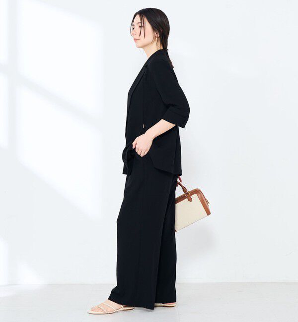 NOLLEY'S sophi「《セットアップ対応》ウォッシャブルエアリージョーゼットドレープライトジャケット」|テーラードジャケット|