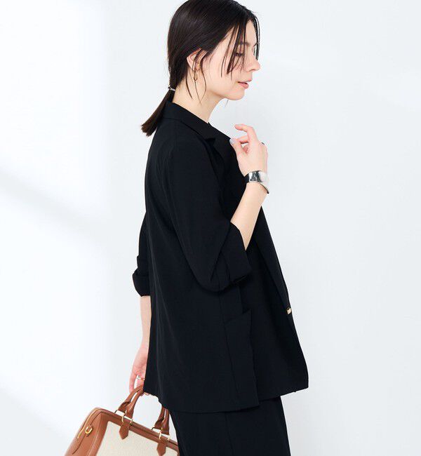 NOLLEY'S sophi「《セットアップ対応》ウォッシャブルエアリージョーゼットドレープライトジャケット」|テーラードジャケット|