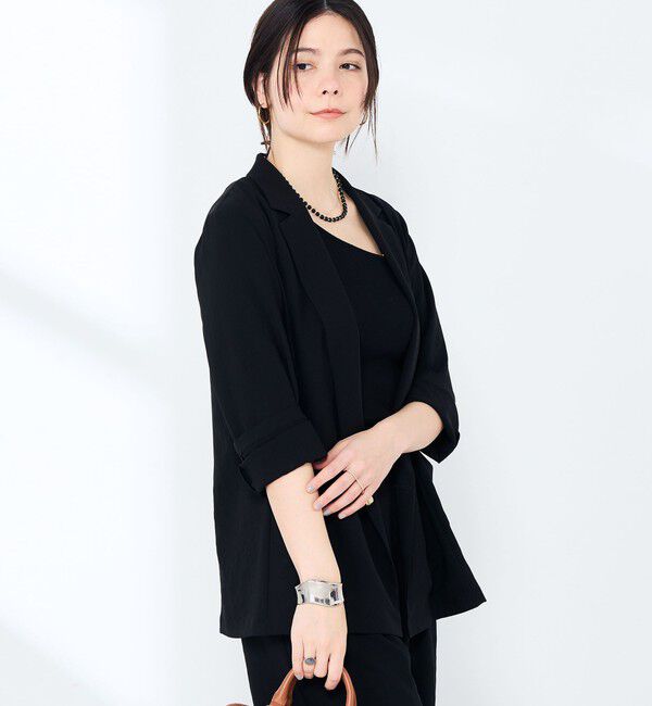 NOLLEY'S sophi「《セットアップ対応》ウォッシャブルエアリージョーゼットドレープライトジャケット」|テーラードジャケット|