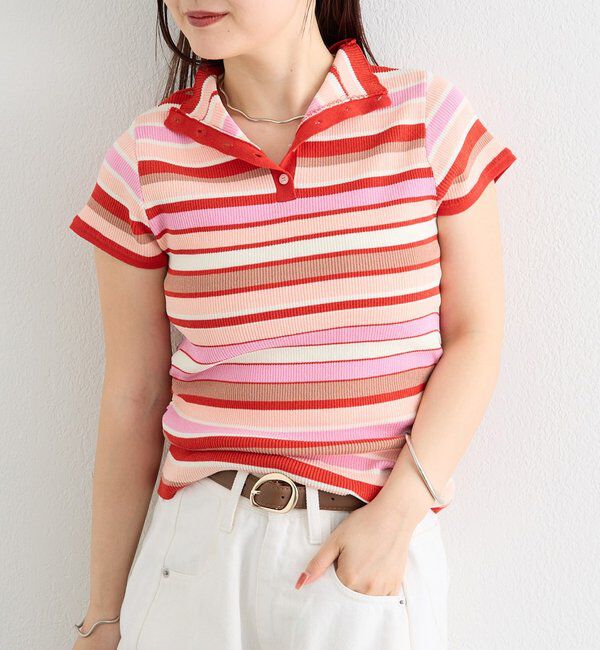  「ハイネックフレンチリブニット」|ニット・セーター|レッド