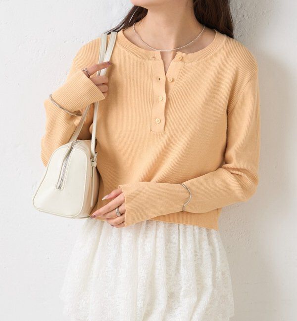  「26SSヘンリーリブニット」|ニット・セーター|オレンジ