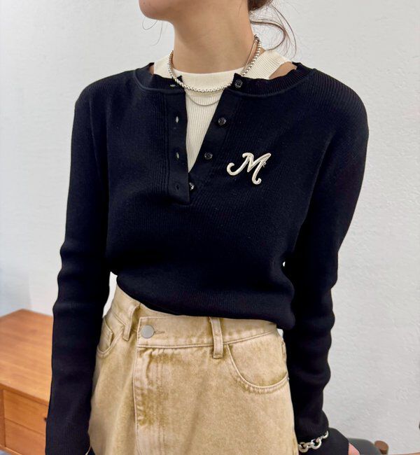  「26SSヘンリーリブニット」|ニット・セーター|ブラック