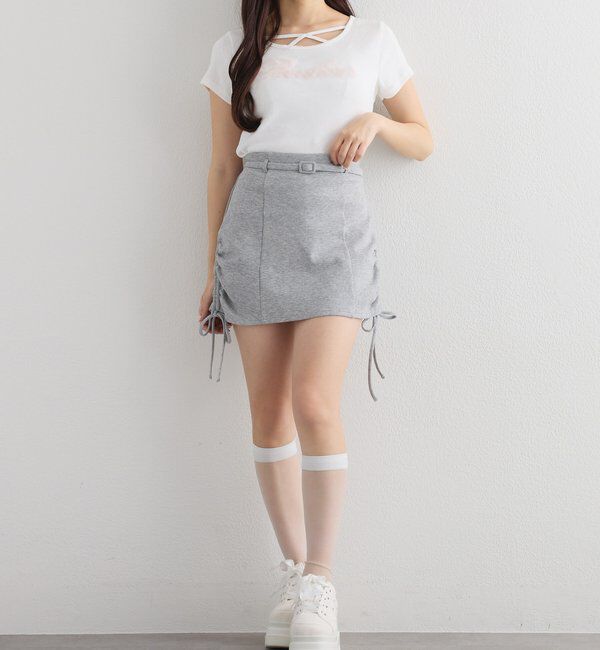  「ホルターネック付きチュールロゴＴシャツ」|プルオーバー|