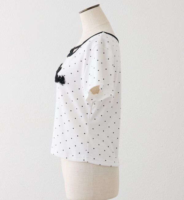  「ホルターネック付きチュールロゴＴシャツ」|プルオーバー|