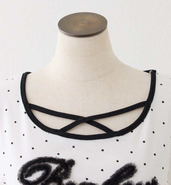  「ホルターネック付きチュールロゴＴシャツ」|プルオーバー|