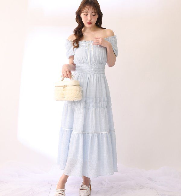  「【XSサイズあり】ウエストシャーリングリボンロングワンピース」|ワンピース|