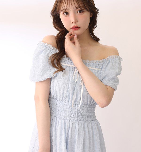  「【XSサイズあり】ウエストシャーリングリボンロングワンピース」|ワンピース|