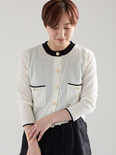 Te chichi「ハイツイストペーパータッチカーディガン」|カーディガン|オフホワイト