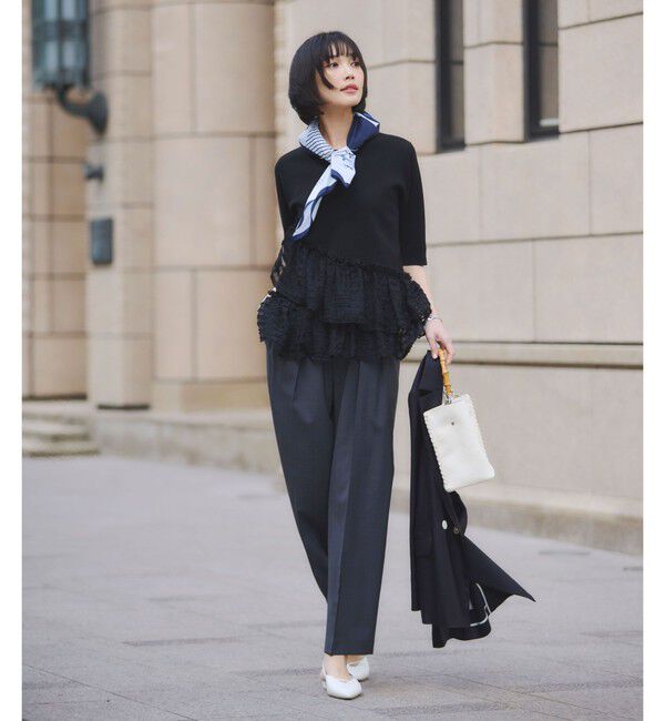 UNITED ARROWS green label relaxing「［size SHORT/TALLあり］Daily Chic コンフィ― ワイド パンツ」|スラックス|