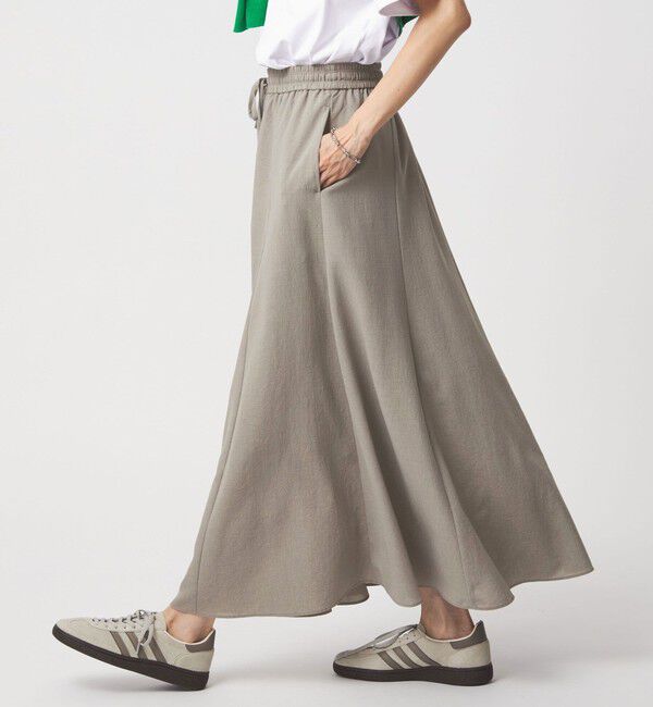 UNITED ARROWS green label relaxing「【結論シリーズ】ドライクロス フレアスカート［size SHORT/TALLあり］」|フレア|LT.GRAY