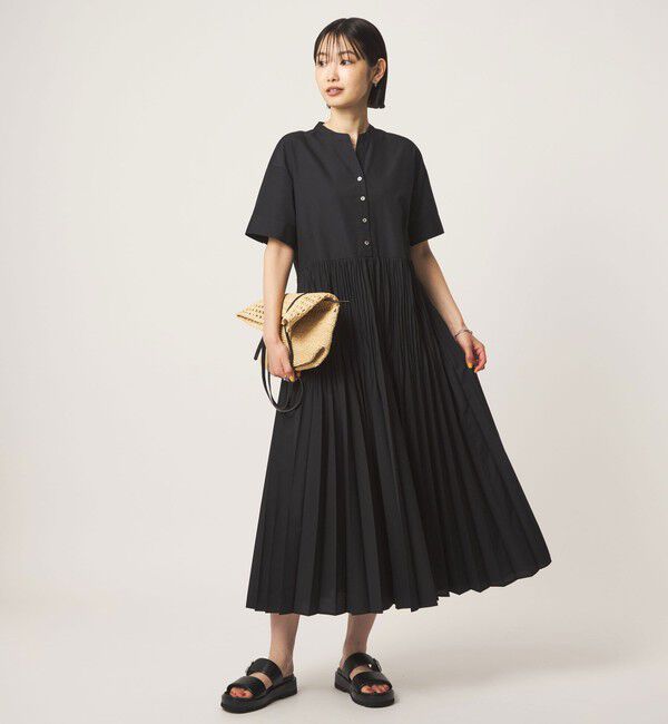 UNITED ARROWS green label relaxing「［size SHORT/TALLあり］ワッシャー プリーツ ショートスリーブ ワンピース」|ワンピース|