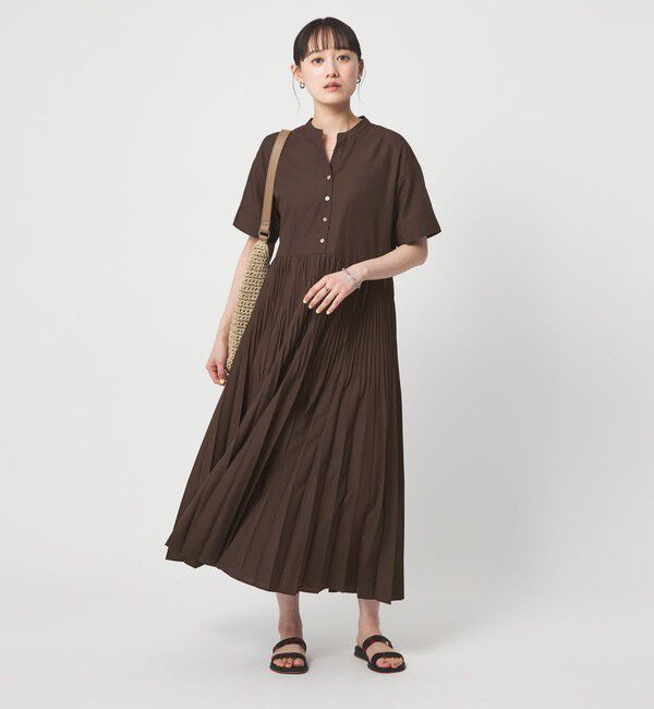 UNITED ARROWS green label relaxing「［size SHORT/TALLあり］ワッシャー プリーツ ショートスリーブ ワンピース」|ワンピース|