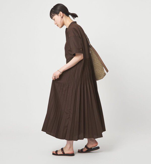 UNITED ARROWS green label relaxing「［size SHORT/TALLあり］ワッシャー プリーツ ショートスリーブ ワンピース」|ワンピース|