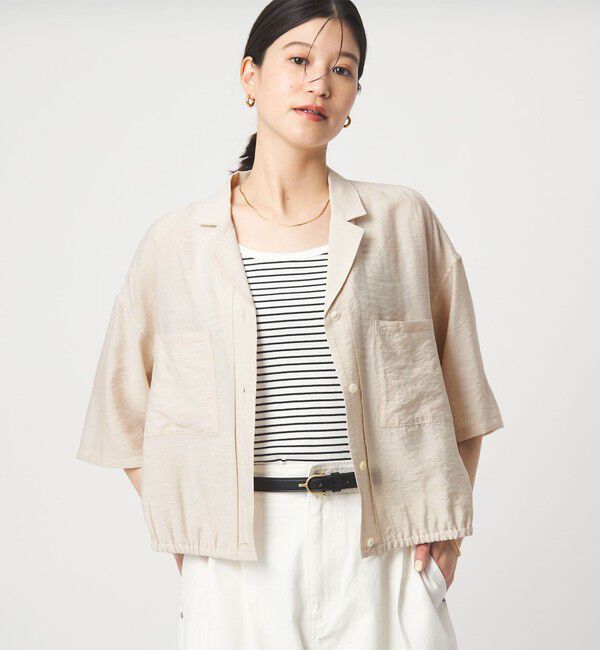 UNITED ARROWS green label relaxing「【WEB限定】＜at ease＞ポケット オープンカラー シャツ」|シャツ・ブラウス|NATURAL