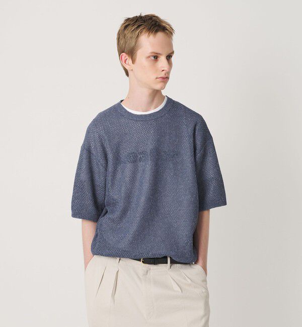 BEAUTY&YOUTH UNITED ARROWS「ダイアゴナル ウェーブ パターン クルーネック ニット」|ニット・セーター|COBALT