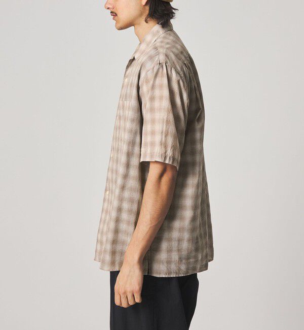 STEVEN ALAN「＜Steven Alan＞ コットン/シルク オンブレーチェック オープンカラー シャツ BOX」|シャツ・ブラウス|