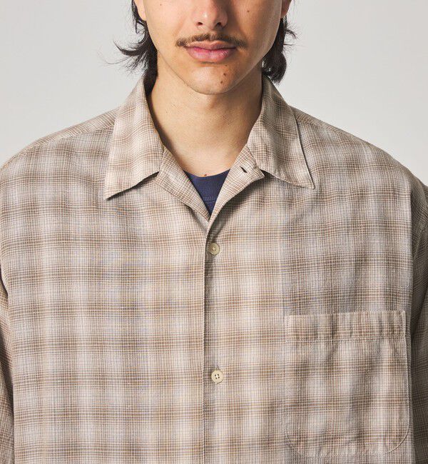 STEVEN ALAN「＜Steven Alan＞ コットン/シルク オンブレーチェック オープンカラー シャツ BOX」|シャツ・ブラウス|