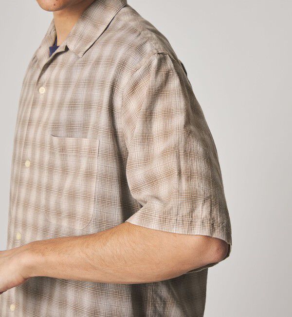 STEVEN ALAN「＜Steven Alan＞ コットン/シルク オンブレーチェック オープンカラー シャツ BOX」|シャツ・ブラウス|