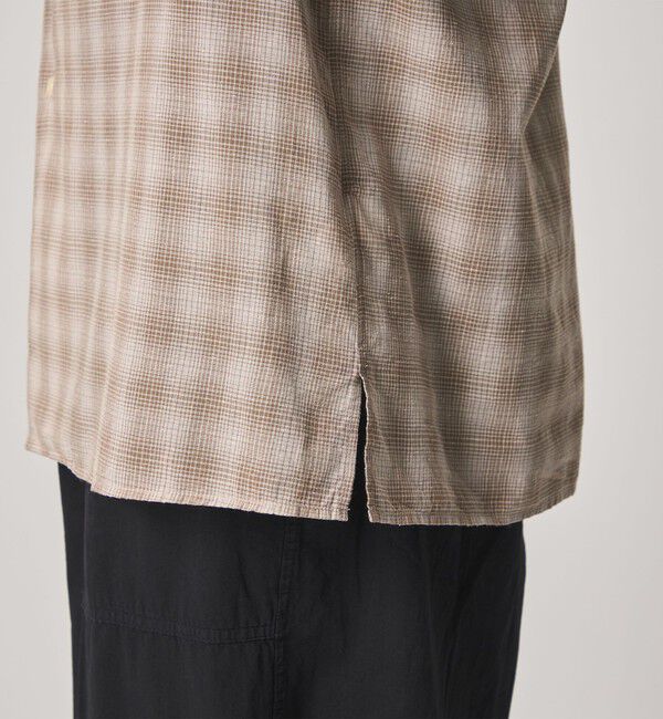 STEVEN ALAN「＜Steven Alan＞ コットン/シルク オンブレーチェック オープンカラー シャツ BOX」|シャツ・ブラウス|