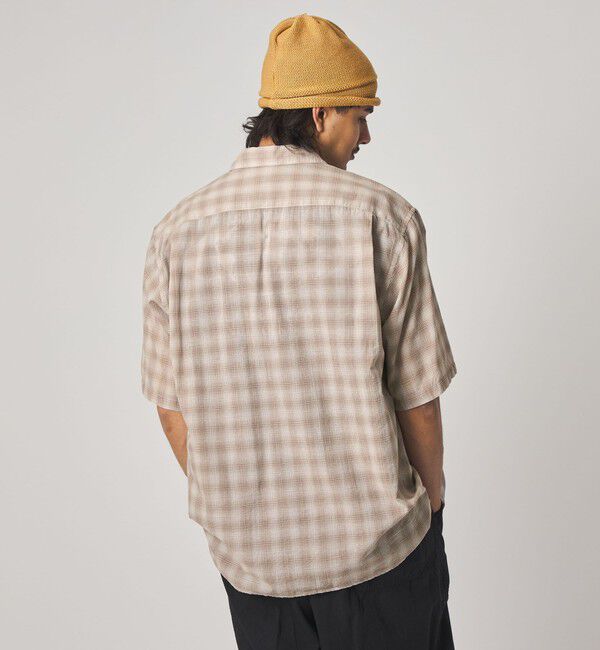 STEVEN ALAN「＜Steven Alan＞ コットン/シルク オンブレーチェック オープンカラー シャツ BOX」|シャツ・ブラウス|