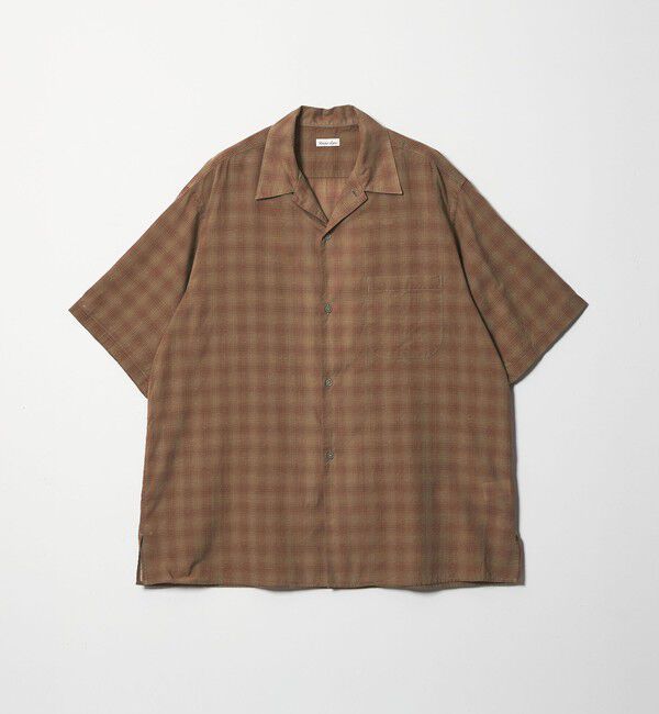 STEVEN ALAN「＜Steven Alan＞ コットン/シルク オンブレーチェック オープンカラー シャツ BOX」|シャツ・ブラウス|DK.BROWN