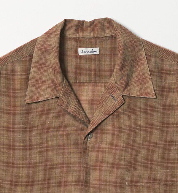 STEVEN ALAN「＜Steven Alan＞ コットン/シルク オンブレーチェック オープンカラー シャツ BOX」|シャツ・ブラウス|