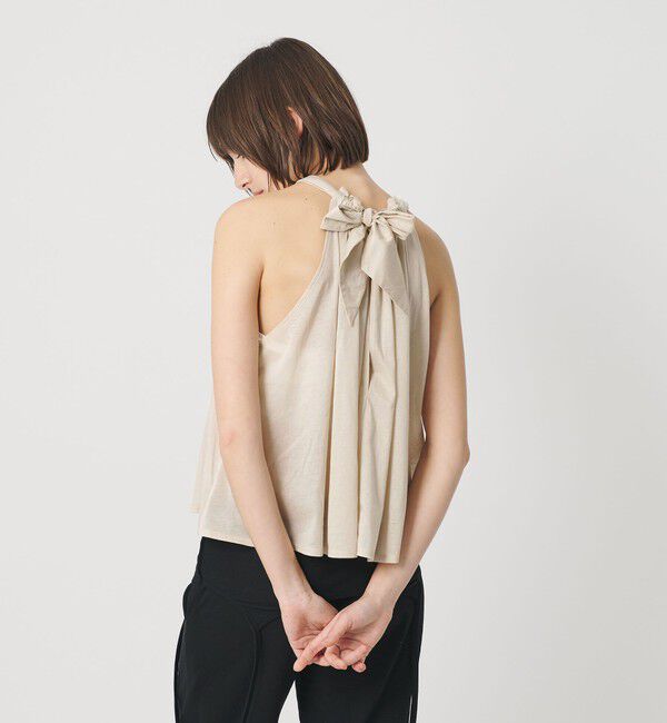 ATTISESSION「＜ATTISESSION＞シアージャージ ギャザー ホルターネックトップス」|Tシャツ・カットソー|CREAM