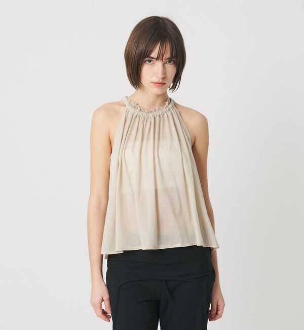ATTISESSION「＜ATTISESSION＞シアージャージ ギャザー ホルターネックトップス」|Tシャツ・カットソー|