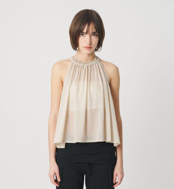 ATTISESSION「＜ATTISESSION＞シアージャージ ギャザー ホルターネックトップス」|Tシャツ・カットソー|