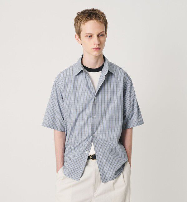 BEAUTY&YOUTH UNITED ARROWS「チェック ショートスリーブ レギュラー シャツ FORM型」|シャツ・ブラウス|LT.BLUE