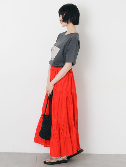 Samansa Mos2「インドボイルギャザースカート」|スカート|
