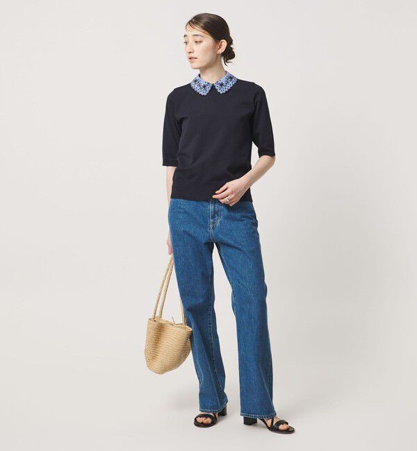 UNITED ARROWS「レディー フラワー ビジュー ニット」|ニット・セーター|