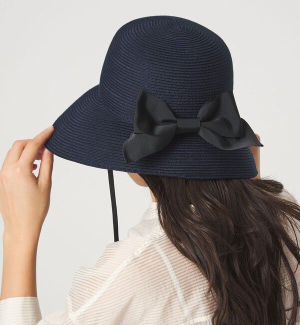 UNITED ARROWS green label relaxing「2WAY 遮光ブリム リボン ハット UVケア」|ハット|NAVY