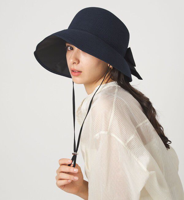 UNITED ARROWS green label relaxing「2WAY 遮光ブリム リボン ハット UVケア」|ハット|
