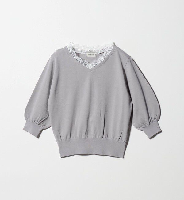 UNITED ARROWS green label relaxing「レース Vネック プルオーバー ニット」|ニット・セーター|