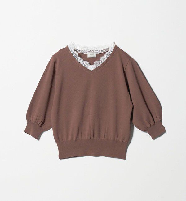 UNITED ARROWS green label relaxing「レース Vネック プルオーバー ニット」|ニット・セーター|