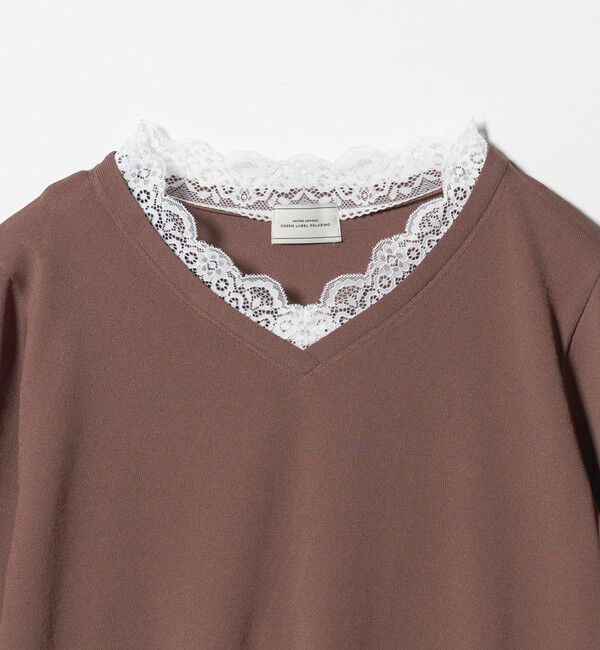 UNITED ARROWS green label relaxing「レース Vネック プルオーバー ニット」|ニット・セーター|