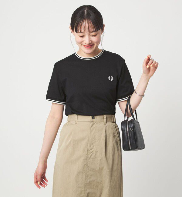 UNITED ARROWS green label relaxing「【WEB限定】＜FRED PERRY＞ツインティップ Tシャツ」|Tシャツ・カットソー|BLACK