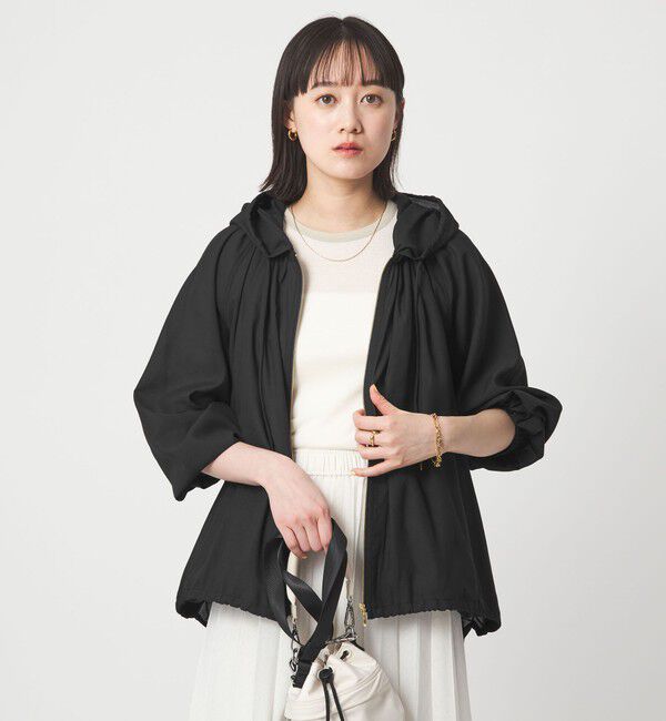 UNITED ARROWS green label relaxing「シアー フーディ ブルゾン マシンウォッシャブル UVカット 通気性」|ブルゾン・スタジャン|BLACK