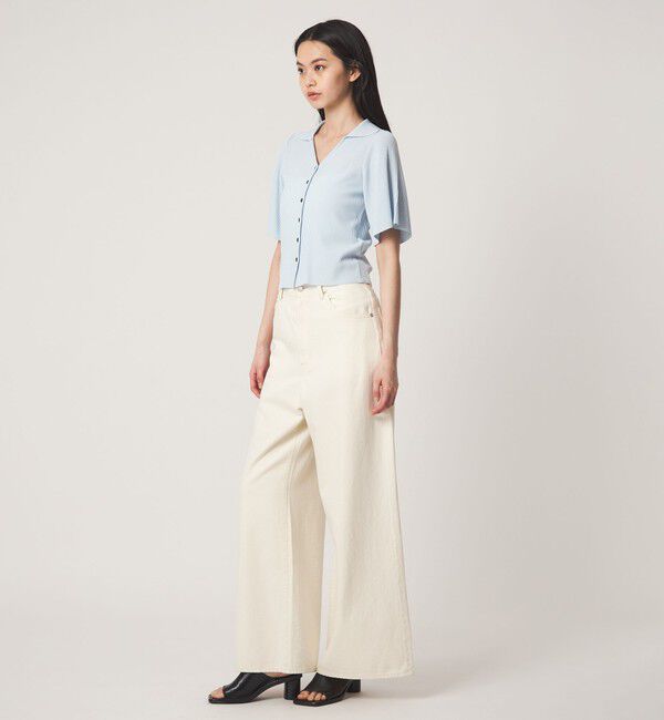 EMMEL REFINES「＜EMMEL REFINES＞EM HW リブ フレア ショートスリーブ カーディガン」|カーディガン|