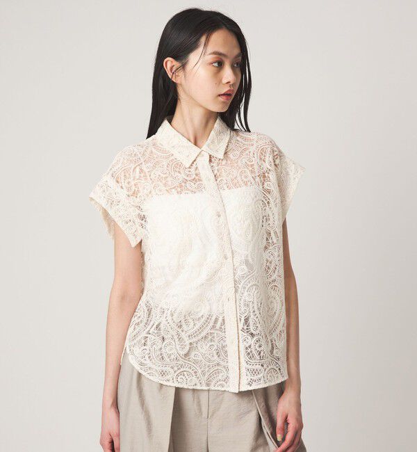 EMMEL REFINES「＜EMMEL REFINES＞EM ペイズリーレース ノースリーブ ブラウス」|シャツ・ブラウス|
