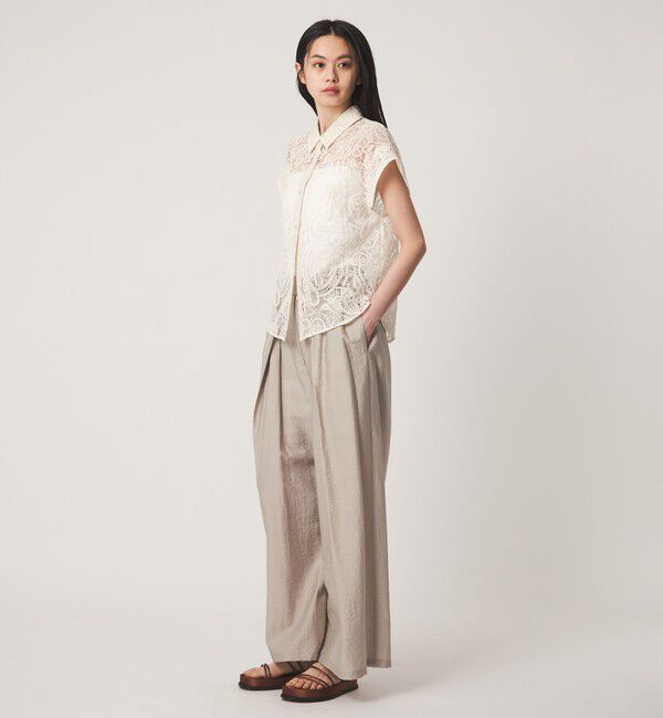 EMMEL REFINES「＜EMMEL REFINES＞EM ペイズリーレース ノースリーブ ブラウス」|シャツ・ブラウス|