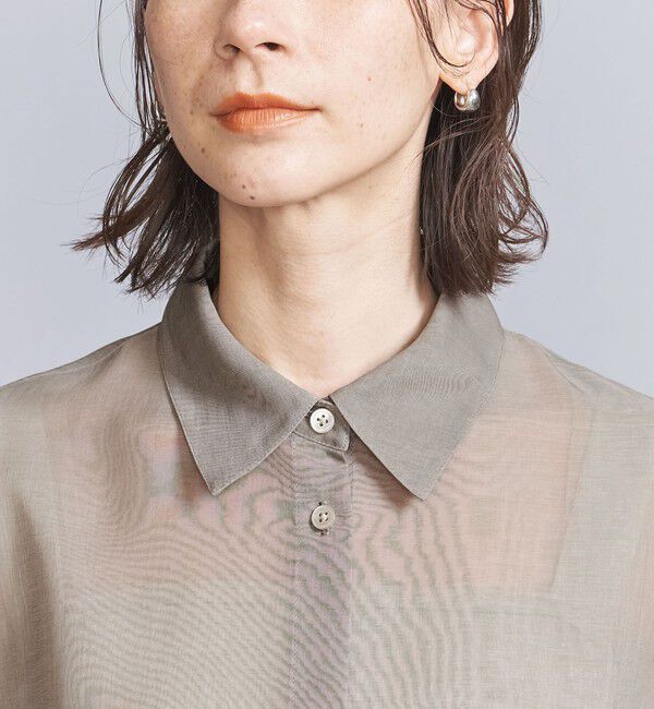 BEAUTY&YOUTH UNITED ARROWS「ポリエステル オーガンジー シャツ ウォッシャブル」|シャツ・ブラウス|