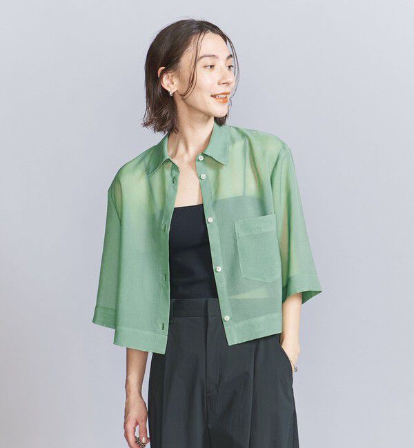 BEAUTY&YOUTH UNITED ARROWS「ポリエステル オーガンジー シャツ ウォッシャブル」|シャツ・ブラウス|