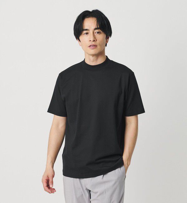BEAUTY&YOUTH UNITED ARROWS「クリアコットン ジャケット 半袖Tシャツ 抗菌 防臭機能付き」|Tシャツ・カットソー|BLACK