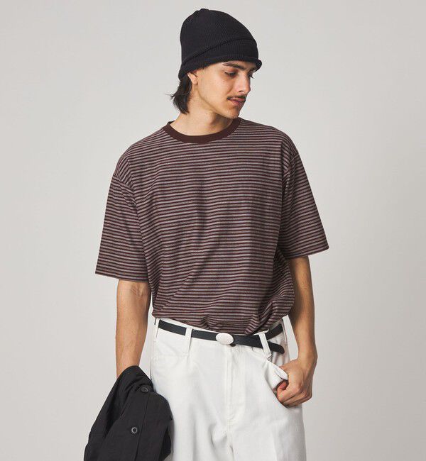 STEVEN ALAN「＜Steven Alan＞ オーガニックコットン ボーダー ショートスリーブ Tシャツ」|Tシャツ・カットソー|