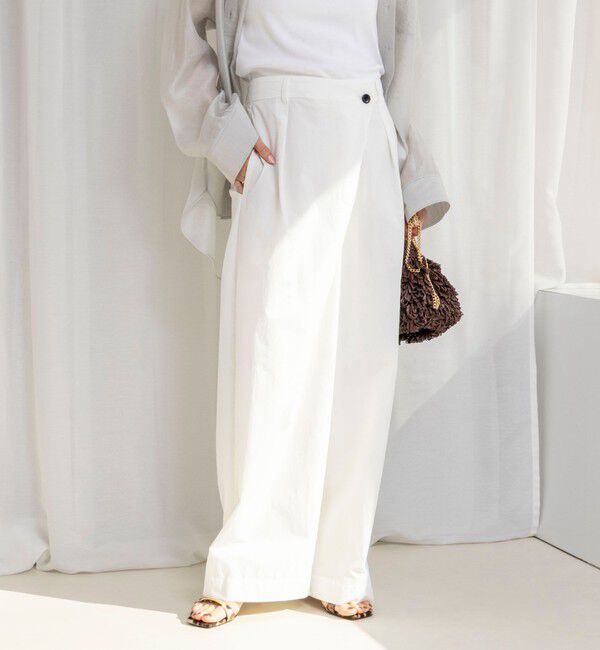 NOLLEY'S「【一部WEB限定サイズ】ウォッシャブル撥水ワイドラップパンツ」|その他|ホワイト