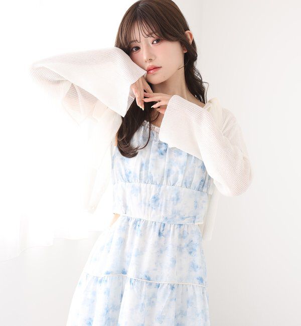  「【SMサイズ展開あり】サイドカットリボンロングキャミワンピース」|ワンピース|